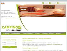 Tablet Screenshot of camping-hochzillertal.at